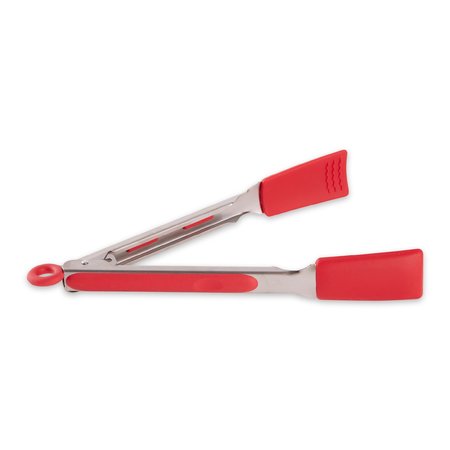 RSVP INTERNATIONAL Square Silicone Tip Tongs - 9In - Red STS-9R